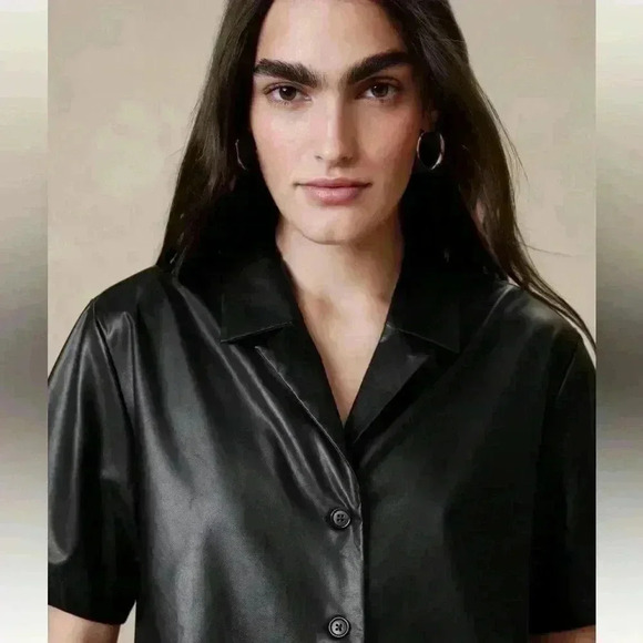 VEGAN LEATHER SHIRT - Picture 3 of 4